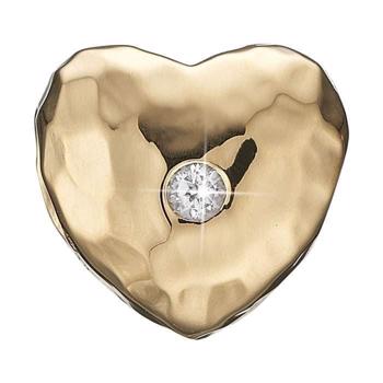 Christina Collect forgylt Sweet Heart Rustikt hjerte med to hvite topas, modell 623-G121